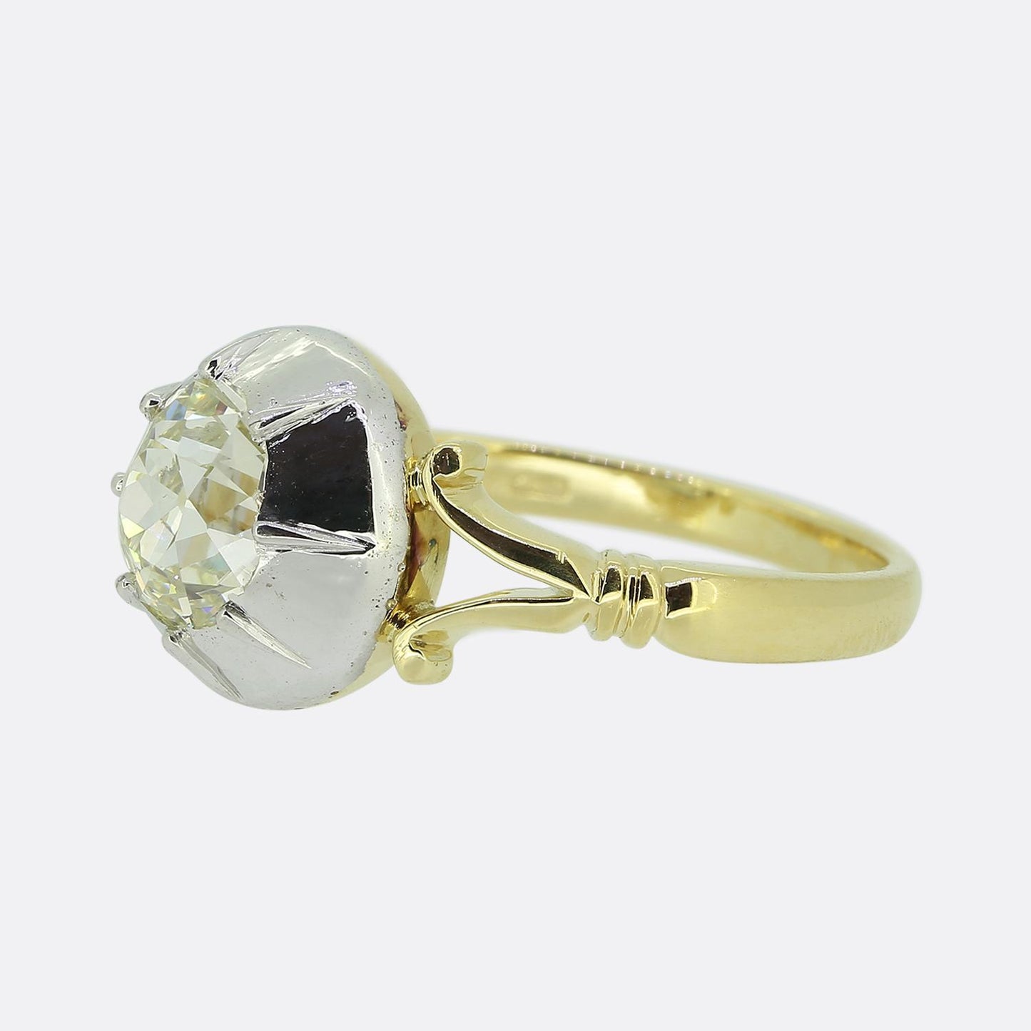 1.63 Carat Cushion Cut Diamond Solitaire Ring