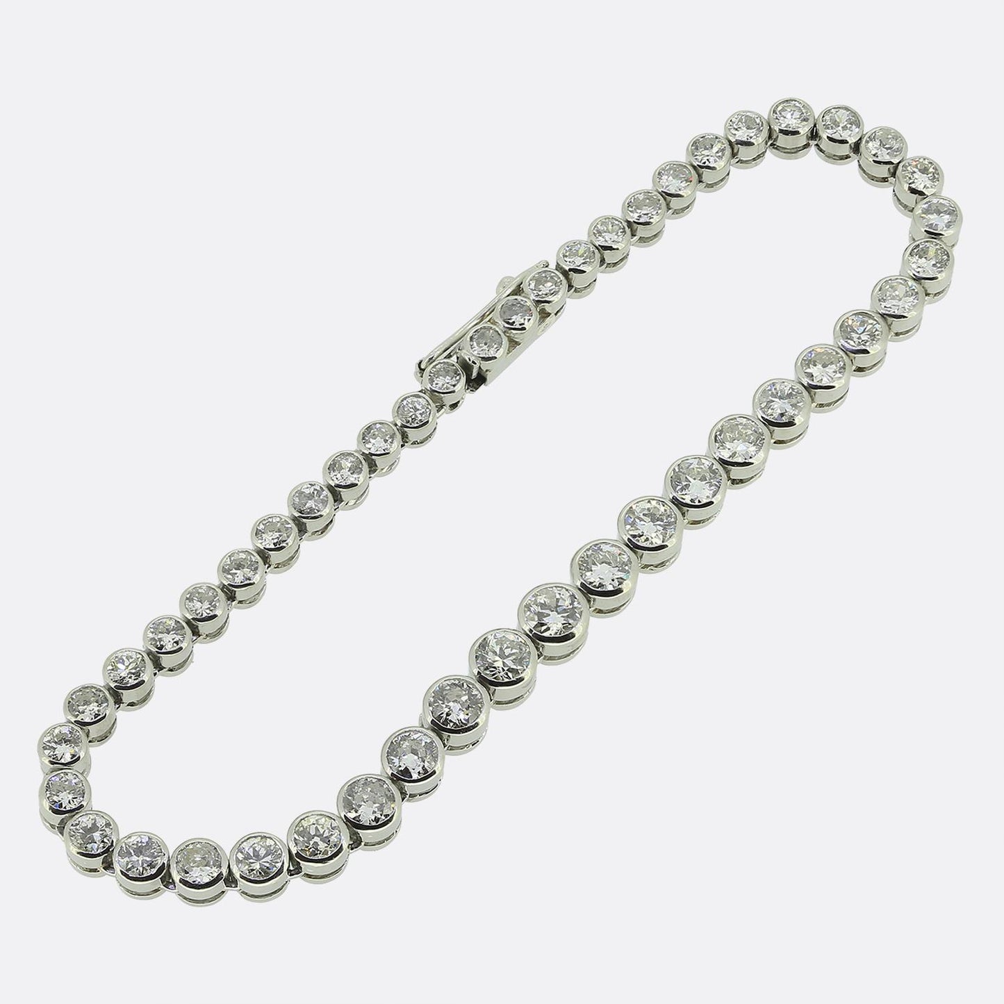 5.00 Carat Old Cut Diamond Line Bracelet