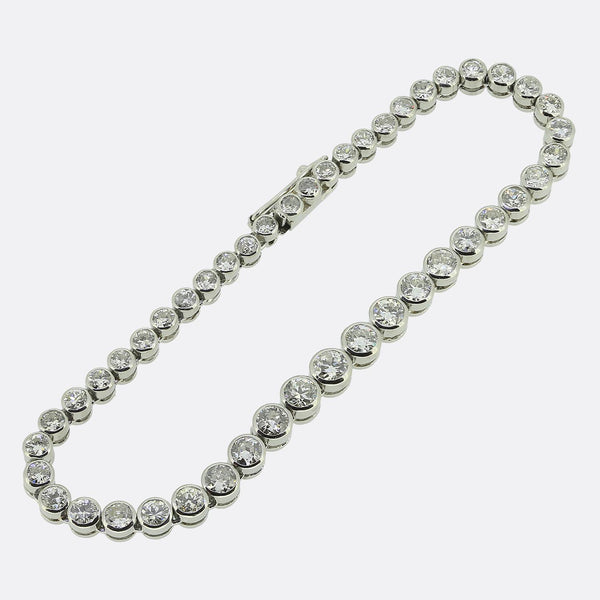 5.00 Carat Old Cut Diamond Line Bracelet