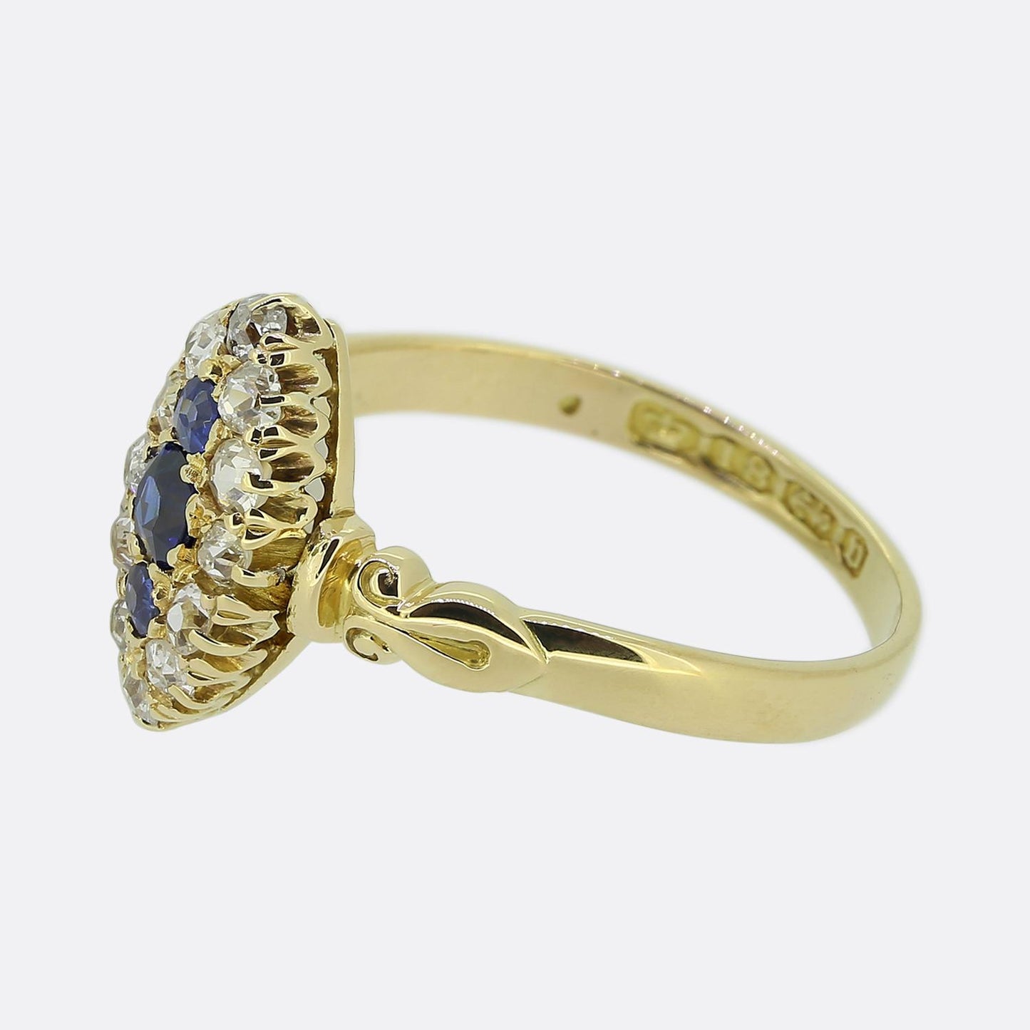 Victorian Sapphire and Diamond Navette Ring