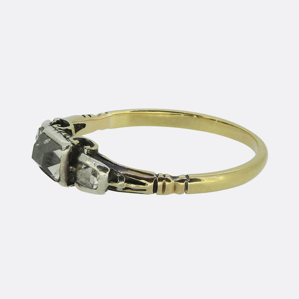 Georgian Table-Cut Diamond Three-Stone Ring