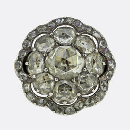Georgian Rose Cut Diamond Cluster Ring