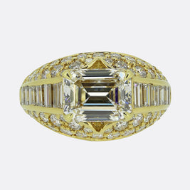 Bvlgari Type 2A 3.02 Carat Emerald-Cut Diamond Trombino Ring