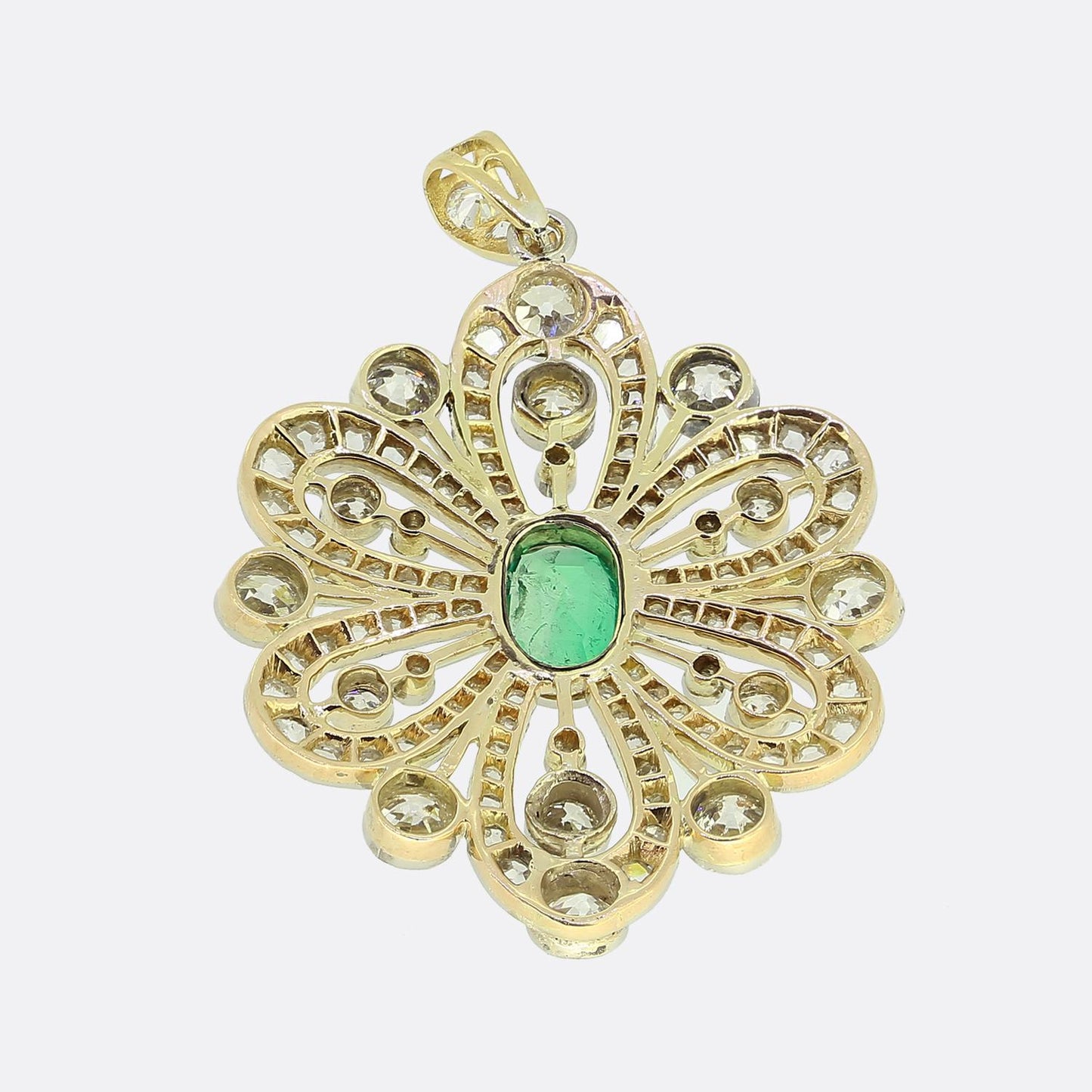 Art Deco Emerald and Diamond Pendant