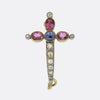 Edwardian Sapphire and Diamond Sword Brooch