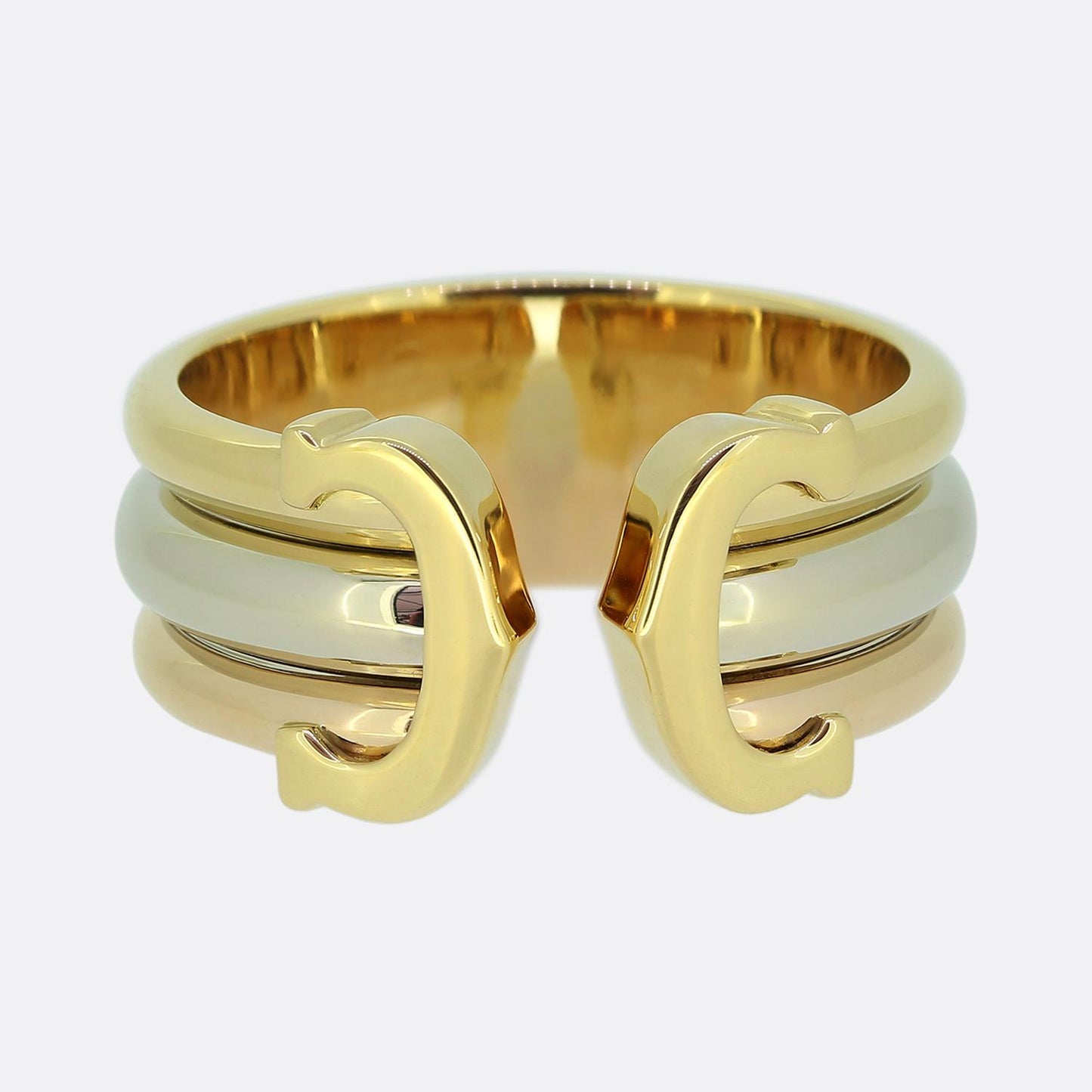 Cartier Double C Tri-Colour Ring Size N (54)