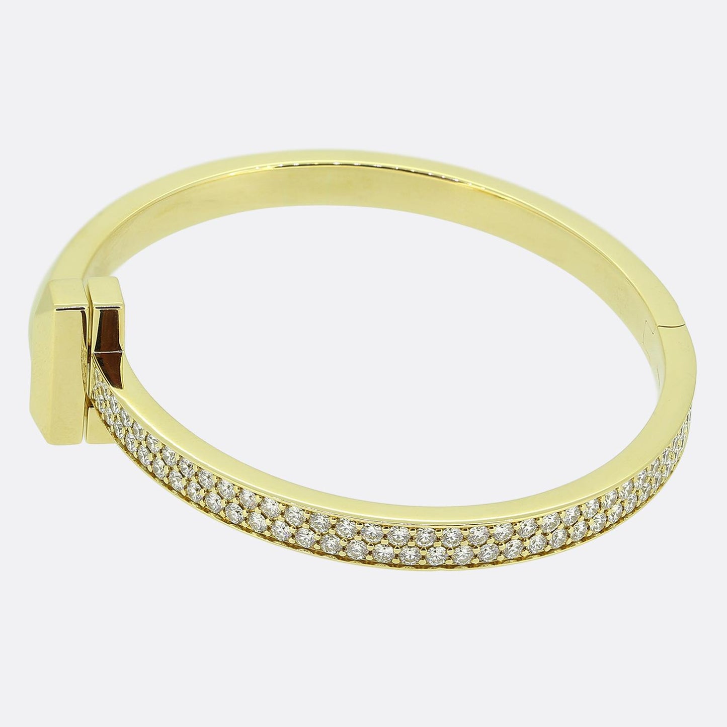 Tiffany & Co. Tiffany T T1 Wide Diamond Hinged Bangle