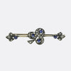Victorian Sapphire and Diamond Clover Bar Brooch