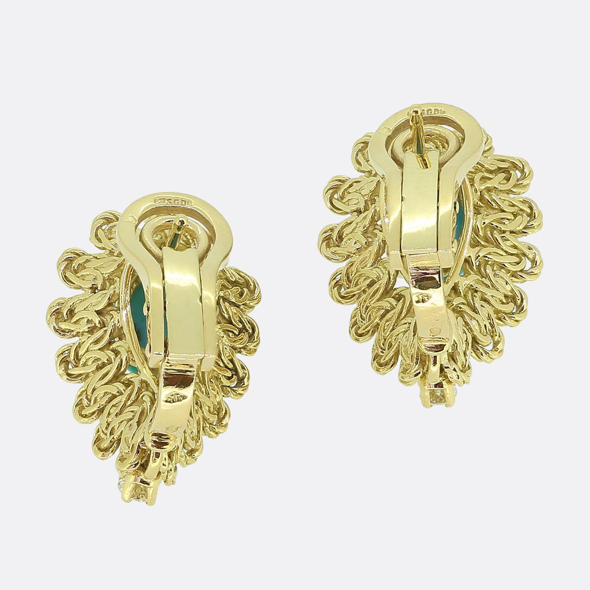 Vintage Turquoise and Diamond Earrings