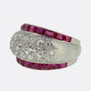 1940s Ruby and Diamond Bombe Ring