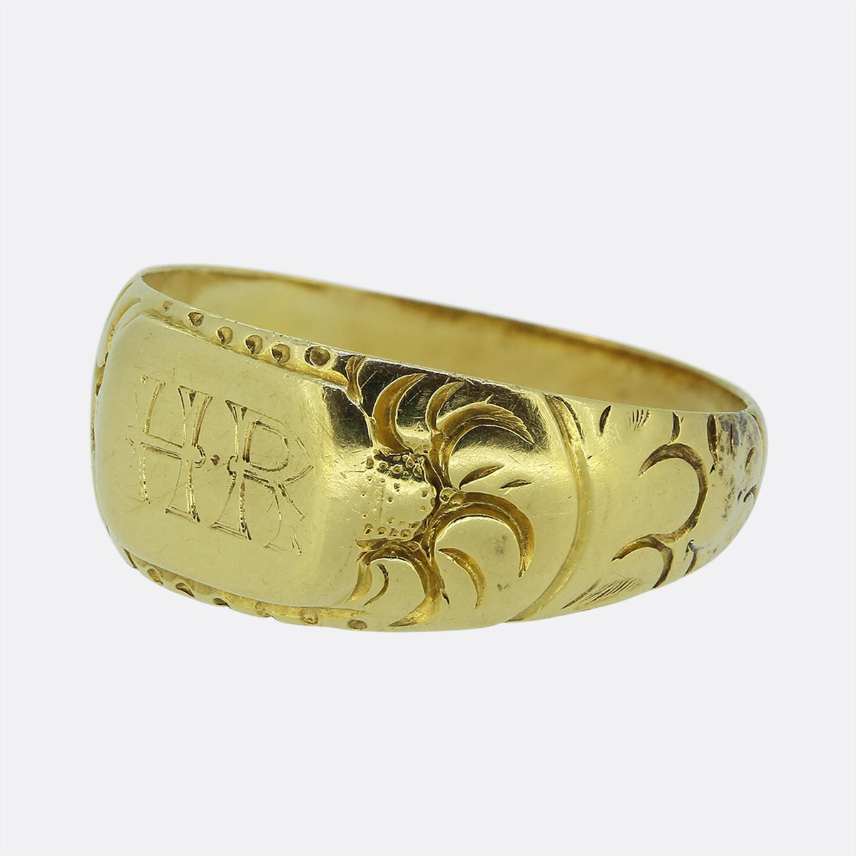 Georgian H.R Initial Patterned Ring