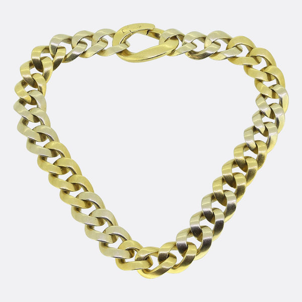 Pomellato Two Tone Curb Chain Necklace and Bracelet Set