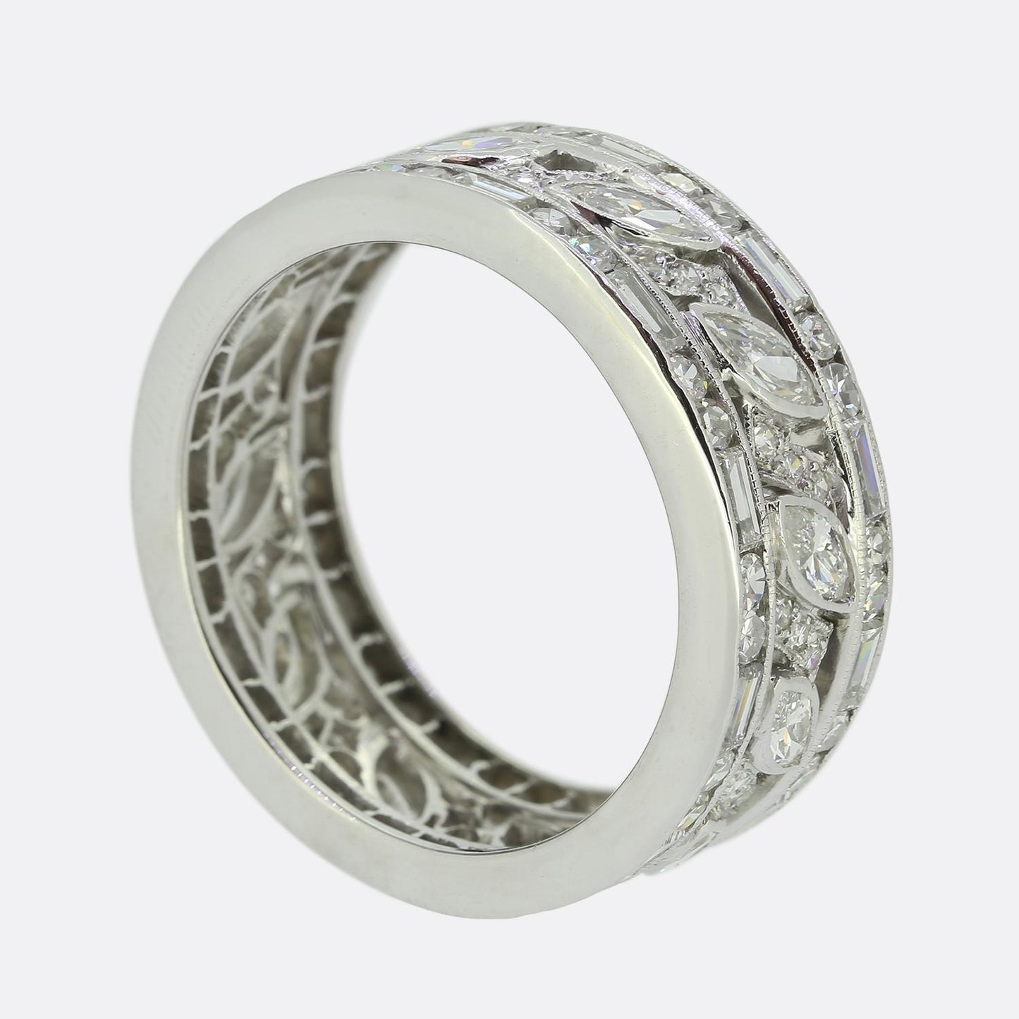 Vintage Mix Cut Diamond Eternity Ring Size M (53)