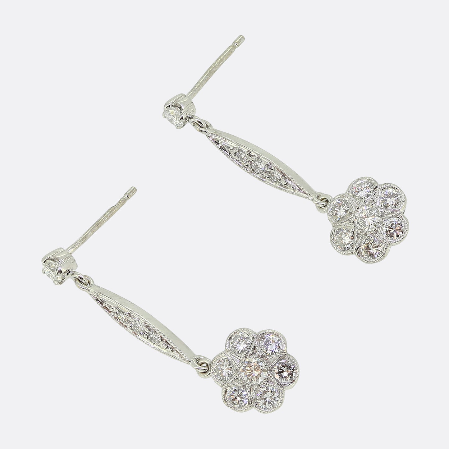 Vintage Diamond Drop Earrings