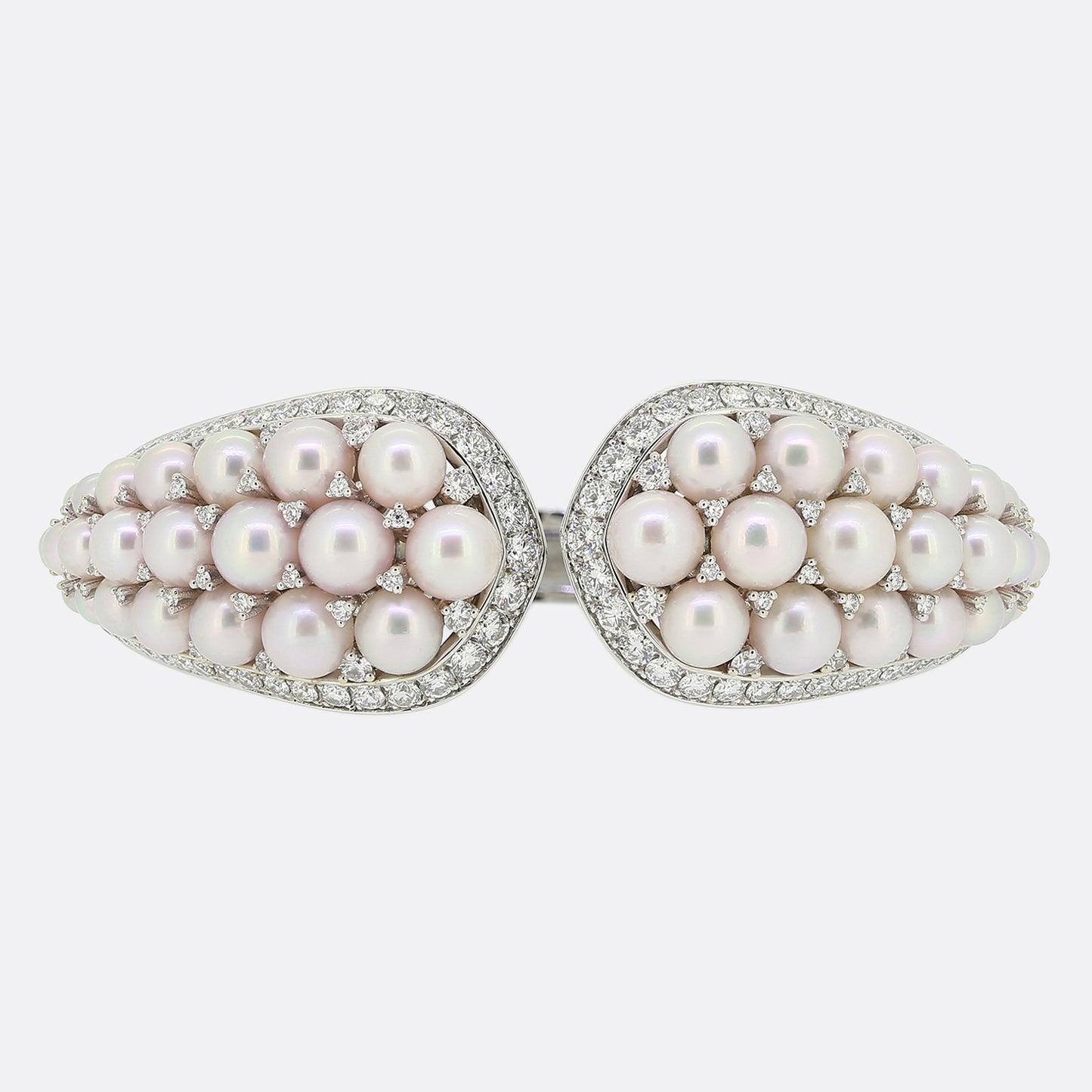 David Morris Rose Pearl and Diamond Bangle