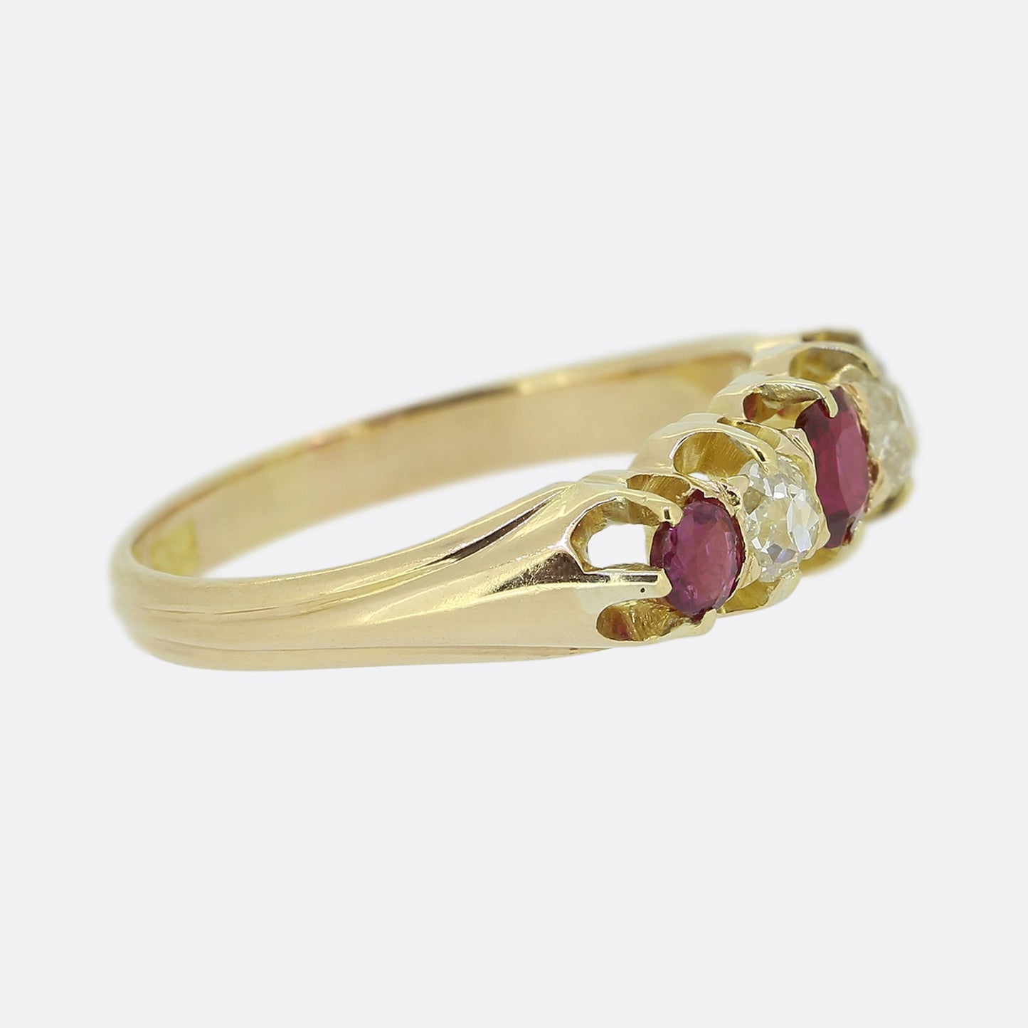 Edwardian Five-Stone Ruby and Diamond Ring