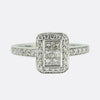 0.74 Carat Rectangular Diamond Ring