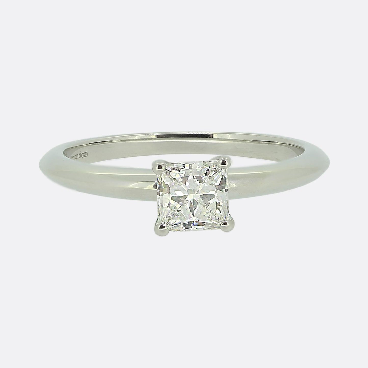 Tiffany & Co. 0.66 Carat Princess Cut Diamond Solitaire Ring
