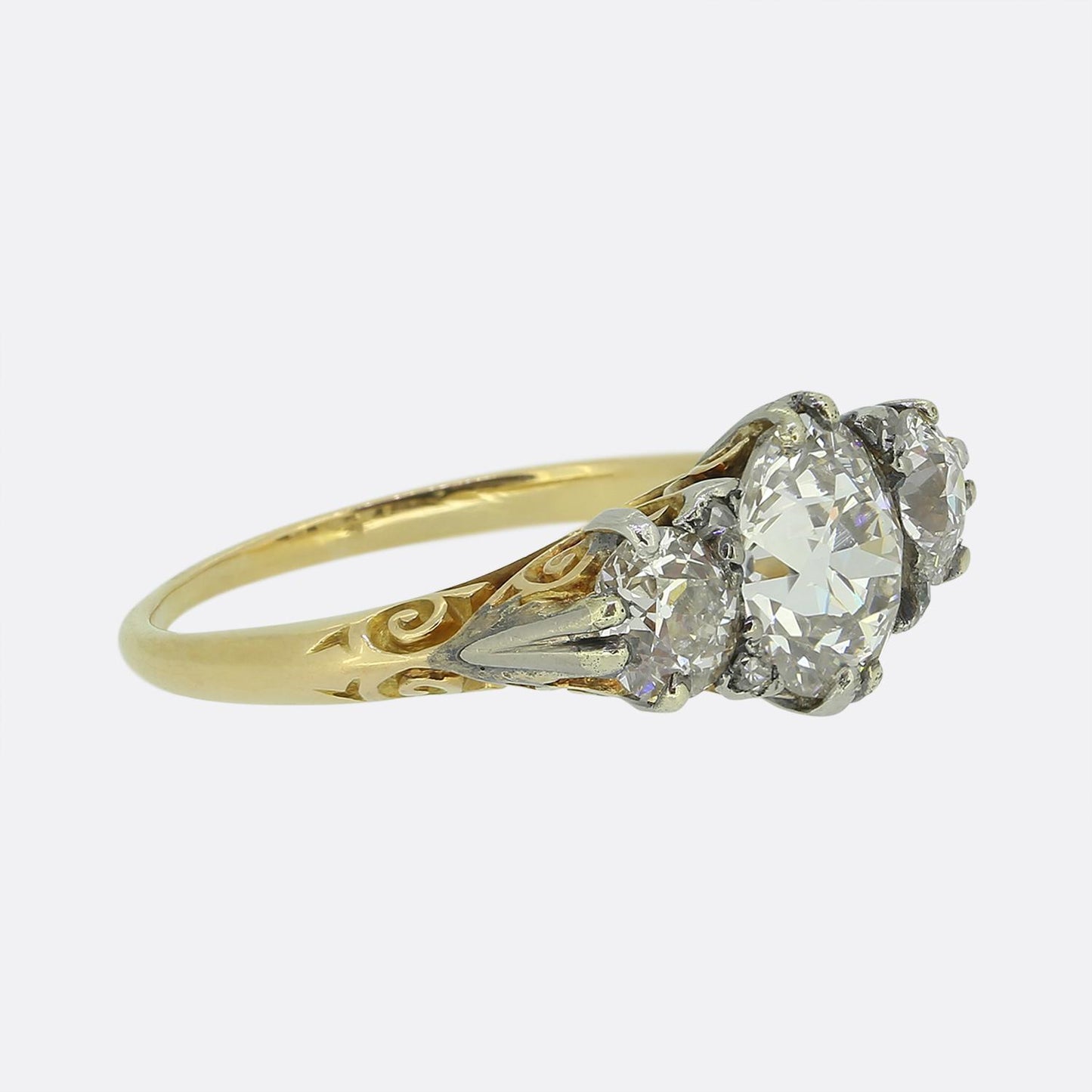 Victorian Diamond Three Stone Ring