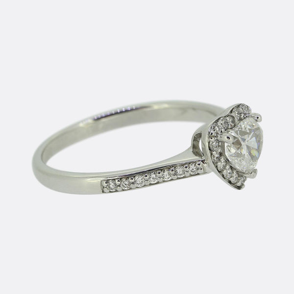0.60 Carat Heart-Shaped Diamond Cluster Ring