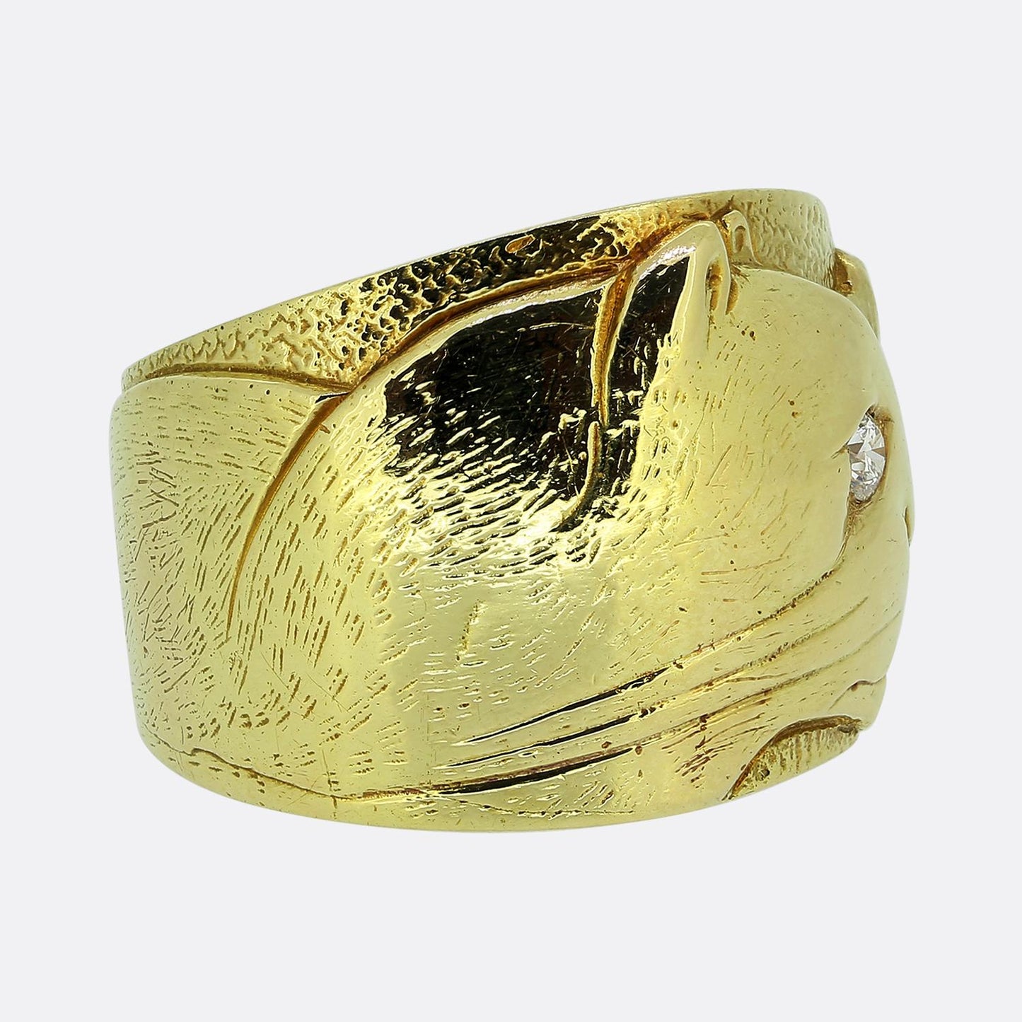 Vintage Two-Diamond Double Panther Ring