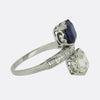 Art Deco Sapphire and Diamond Two Stone Ring