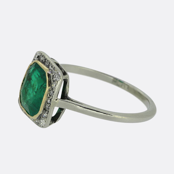 Art Deco Emerald and Diamond Ring
