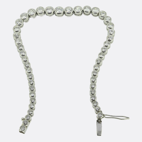 5.00 Carat Old Cut Diamond Line Bracelet