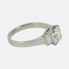 2.33 Carat Asscher Cut Diamond and Baguette Cut Diamond Three-Stone Ring