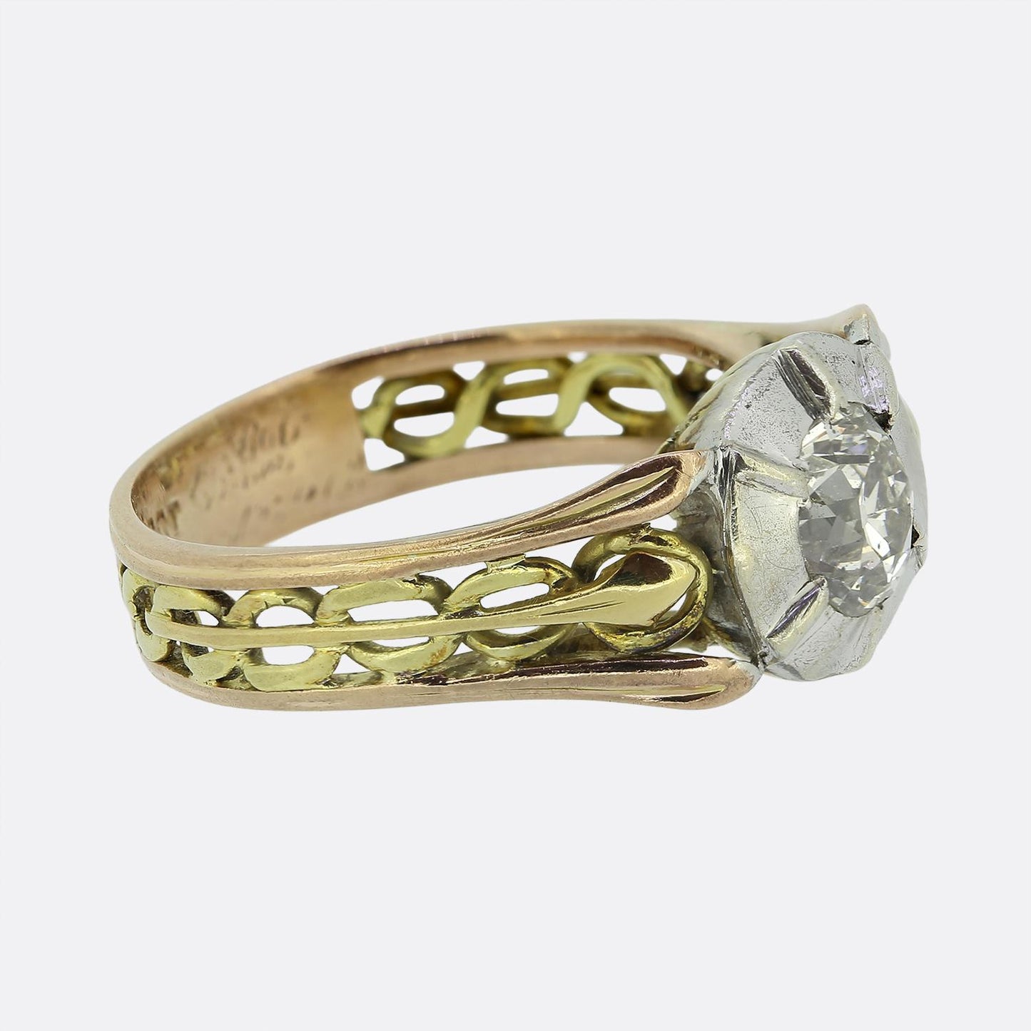 Victorian 0.95 Carat Diamond Single-Stone Ring