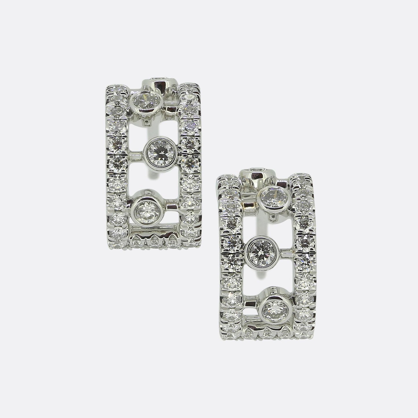De Beers Diamond Dewdrop Hoop Earrings