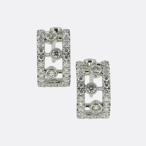 De Beers Diamond Dewdrop Hoop Earrings