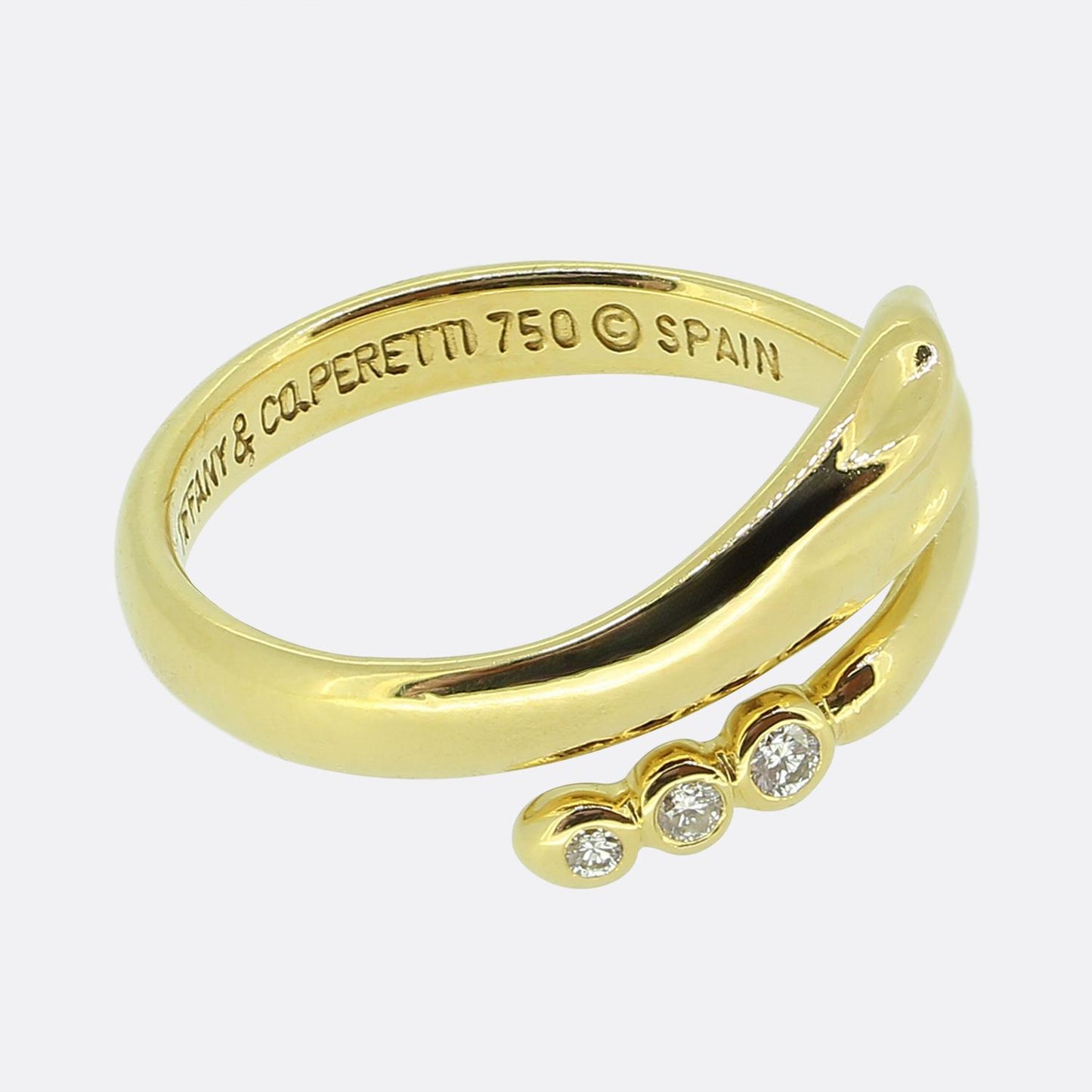 Tiffany & Co. Diamond Snake Ring Size H (46.5)