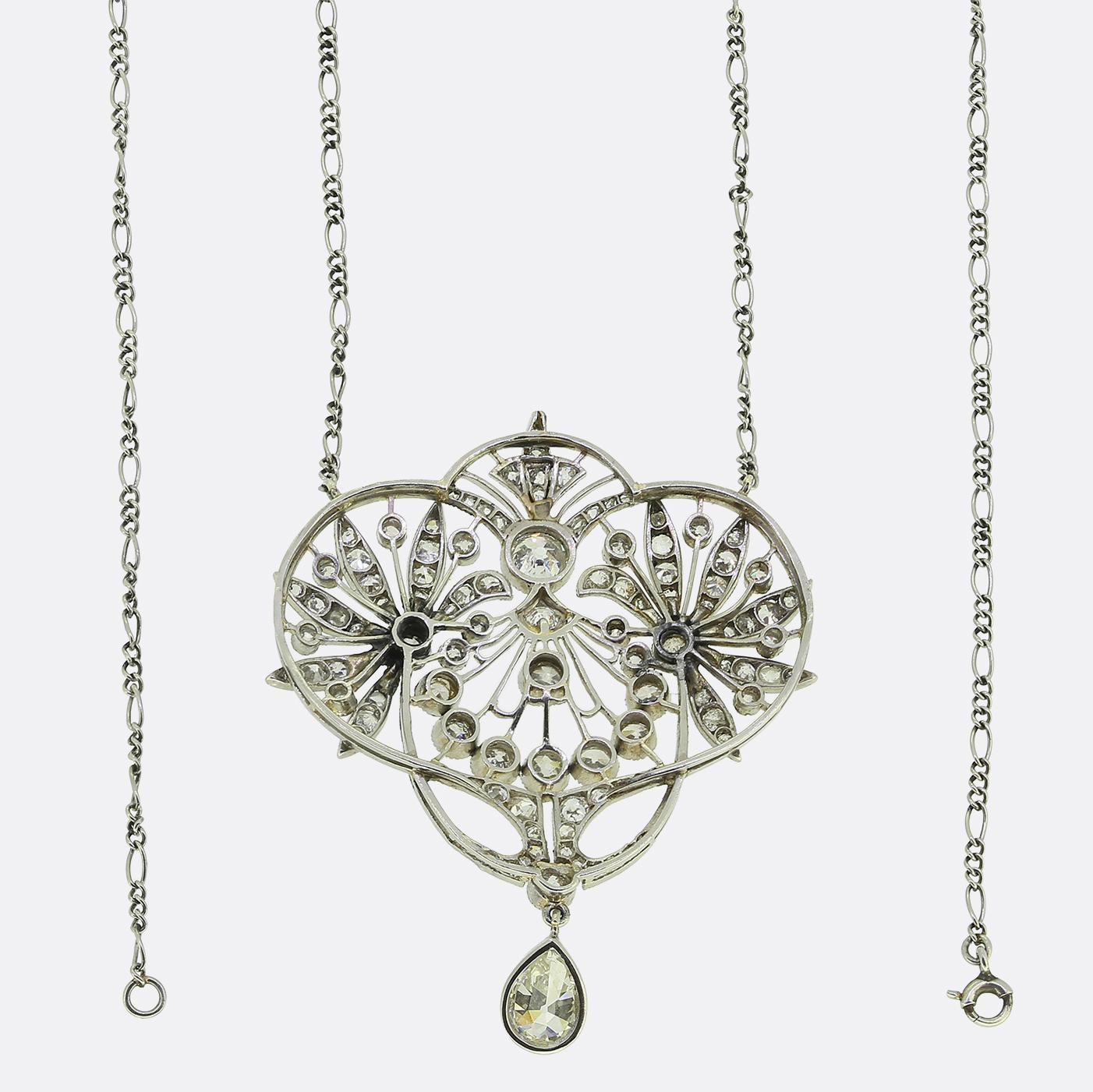 Art Deco Diamond Drop Necklace