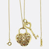 Tiffany & Co. Multi-Gem Lock and Key Heart Pendant Necklace