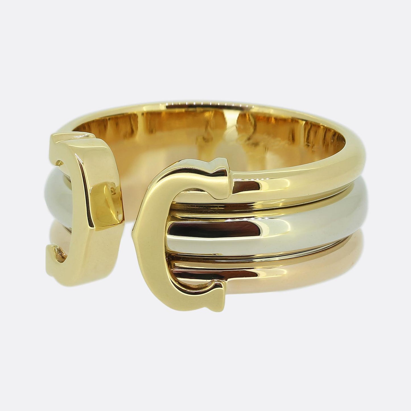 Cartier Double C Tri-Colour Ring Size N (54)