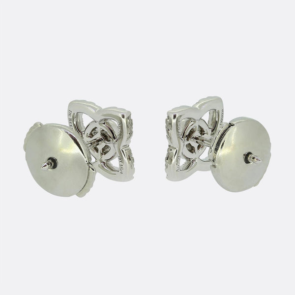De Beers 0.32 Carat Diamond Lotus Stud Earrings