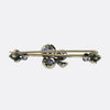 Victorian Sapphire and Diamond Clover Bar Brooch