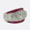 1940s Ruby and Diamond Bombe Ring