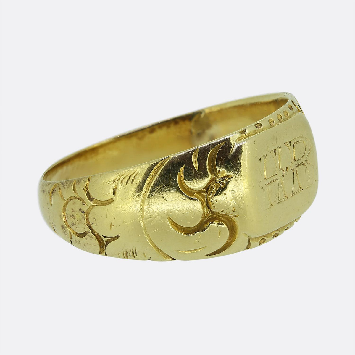 Georgian H.R Initial Patterned Ring