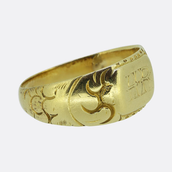 Georgian H.R Initial Patterned Ring