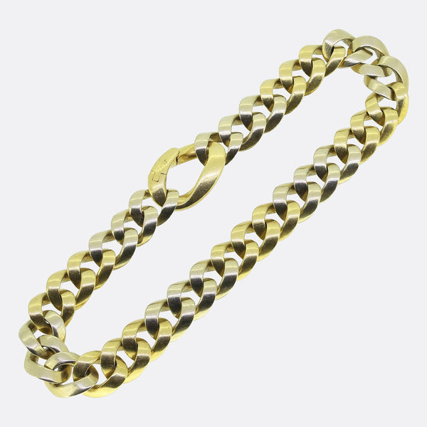 Pomellato Two Tone Curb Chain Necklace and Bracelet Set