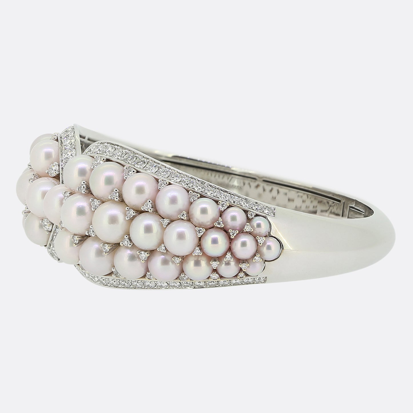 David Morris Rose Pearl and Diamond Bangle