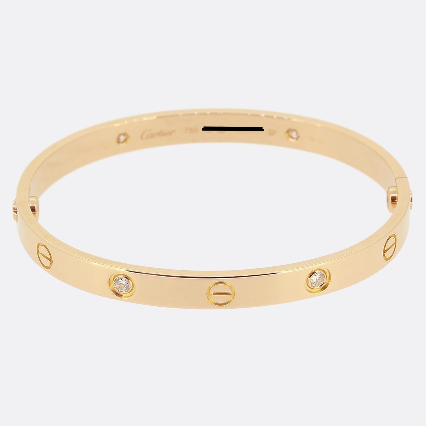 Cartier Classic Model Four Diamond LOVE Bangle Size 17