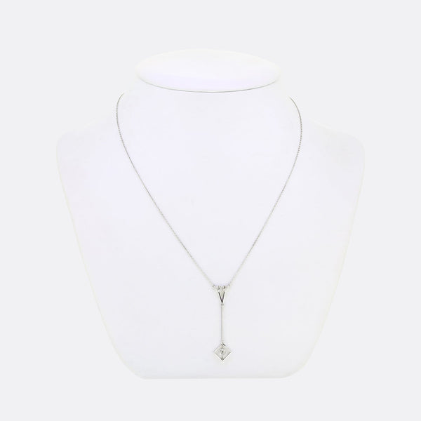 Art Deco Diamond Drop Necklace