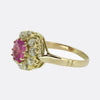 Antique Pink Sapphire and Diamond Cluster Ring
