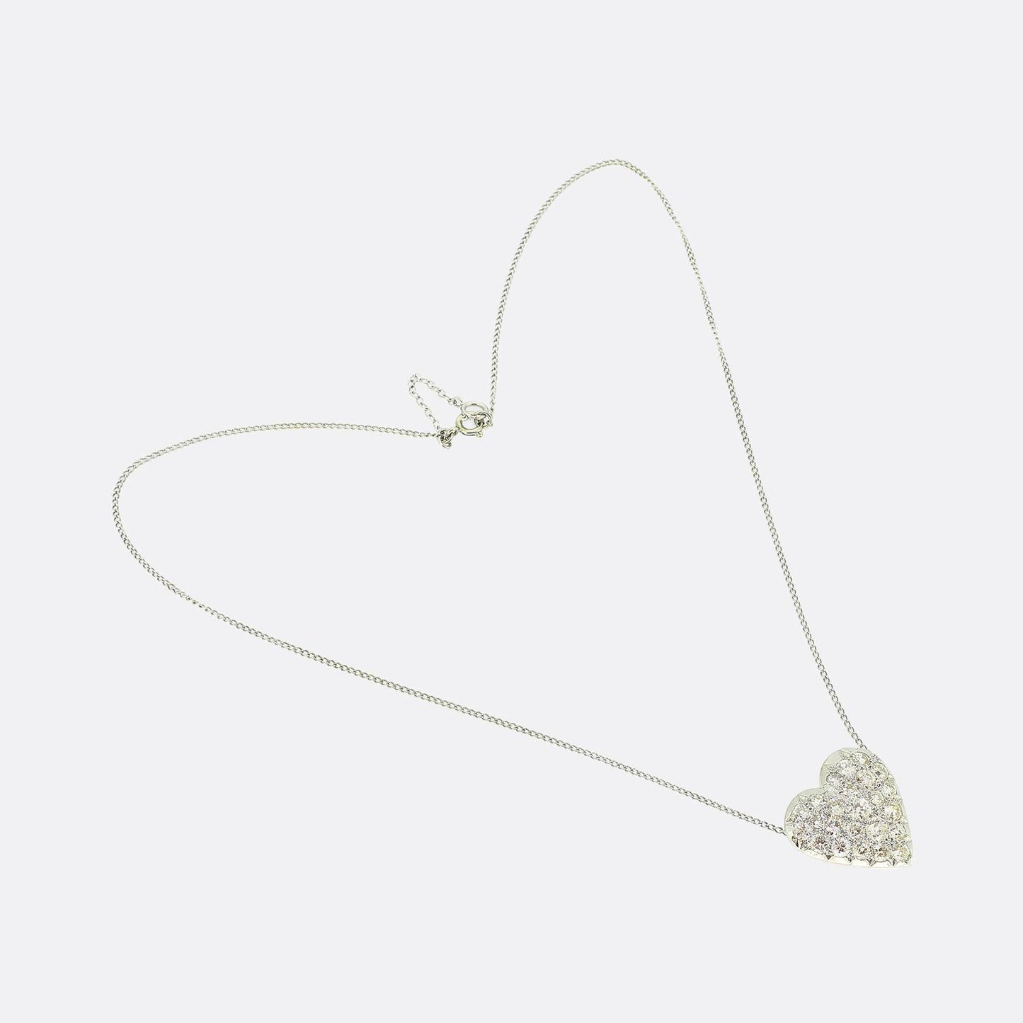Antique Diamond Heart Necklace