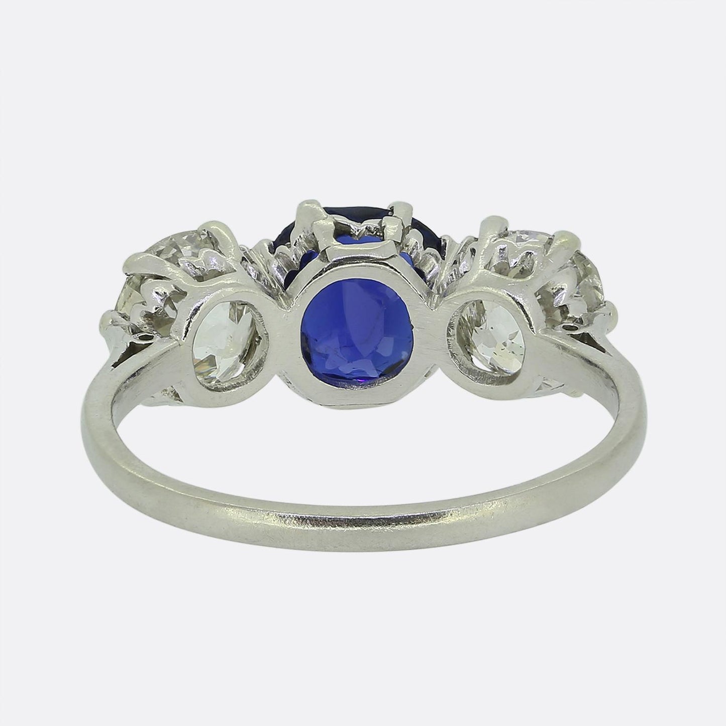 Edwardian Sapphire and Diamond Three-Stone Ring