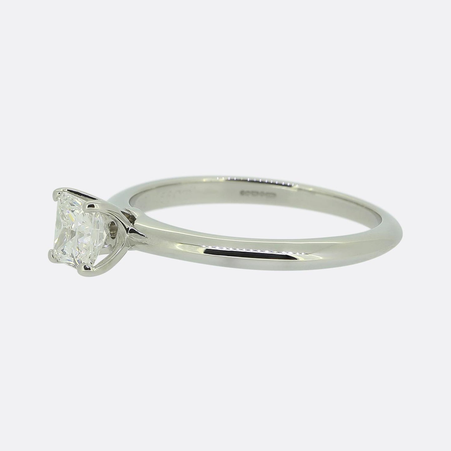 Tiffany & Co. 0.66 Carat Princess Cut Diamond Solitaire Ring