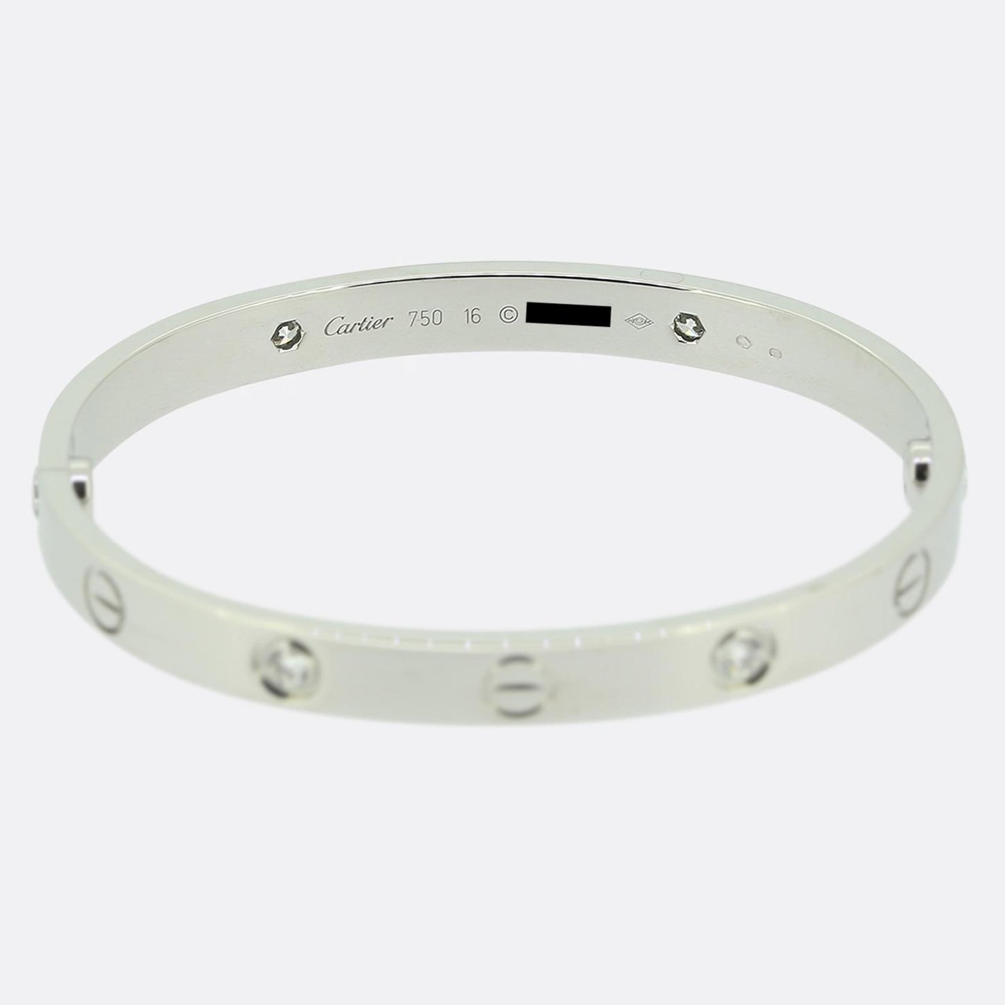 Cartier Four Diamond LOVE Bangle Size 16
